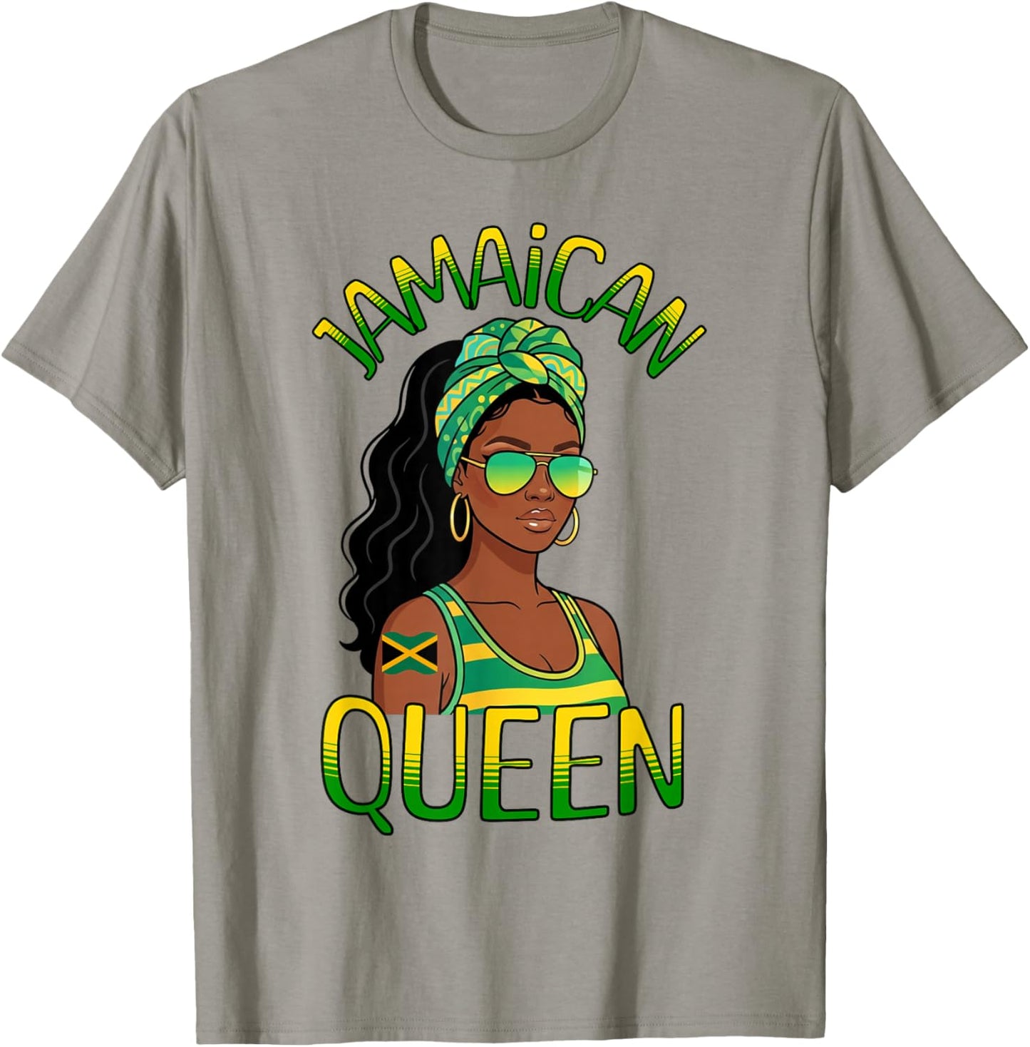 Jamaican Queen Unapologetic Melanin Woman Jamaica Flag-Theme T-Shirt - T-Shirt | Sand