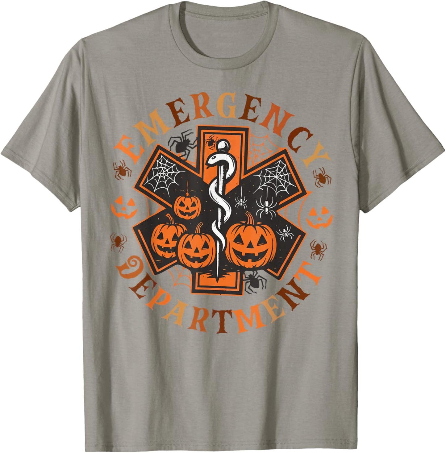 Spooky Nurse Emergency Department Emergency Room Halloween T-Shirt - T-Shirt | Sand