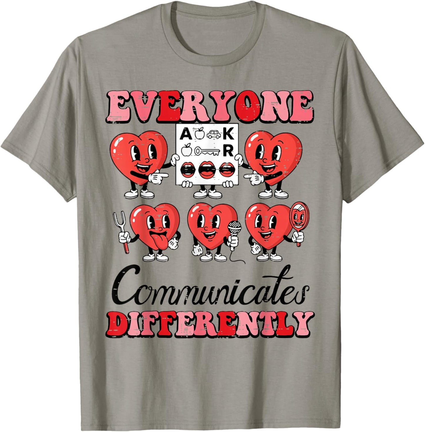 Everyone Communicates Differently Valentines Day Speech Kids T-Shirt - T-Shirt | Sand