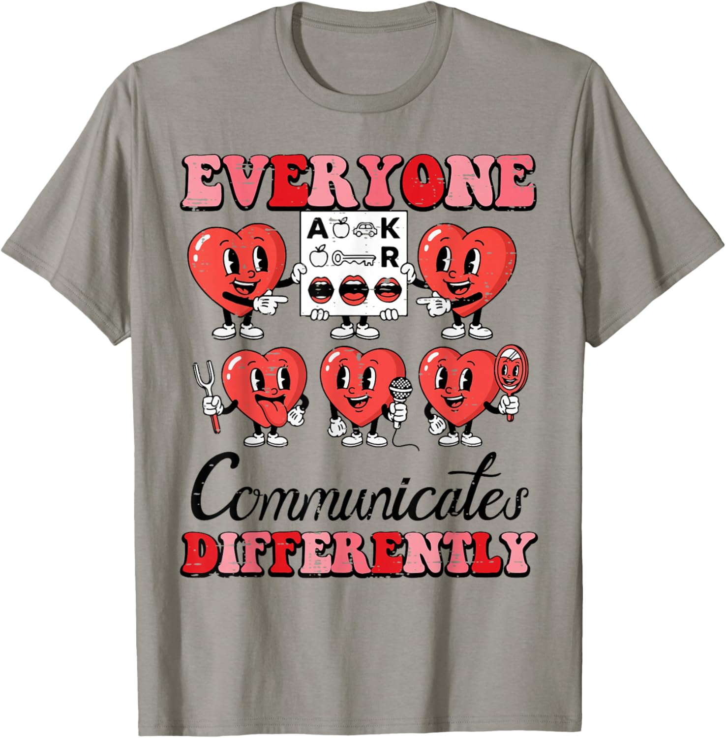 Everyone Communicates Differently Valentines Day Speech Kids T-Shirt - T-Shirt | Sand