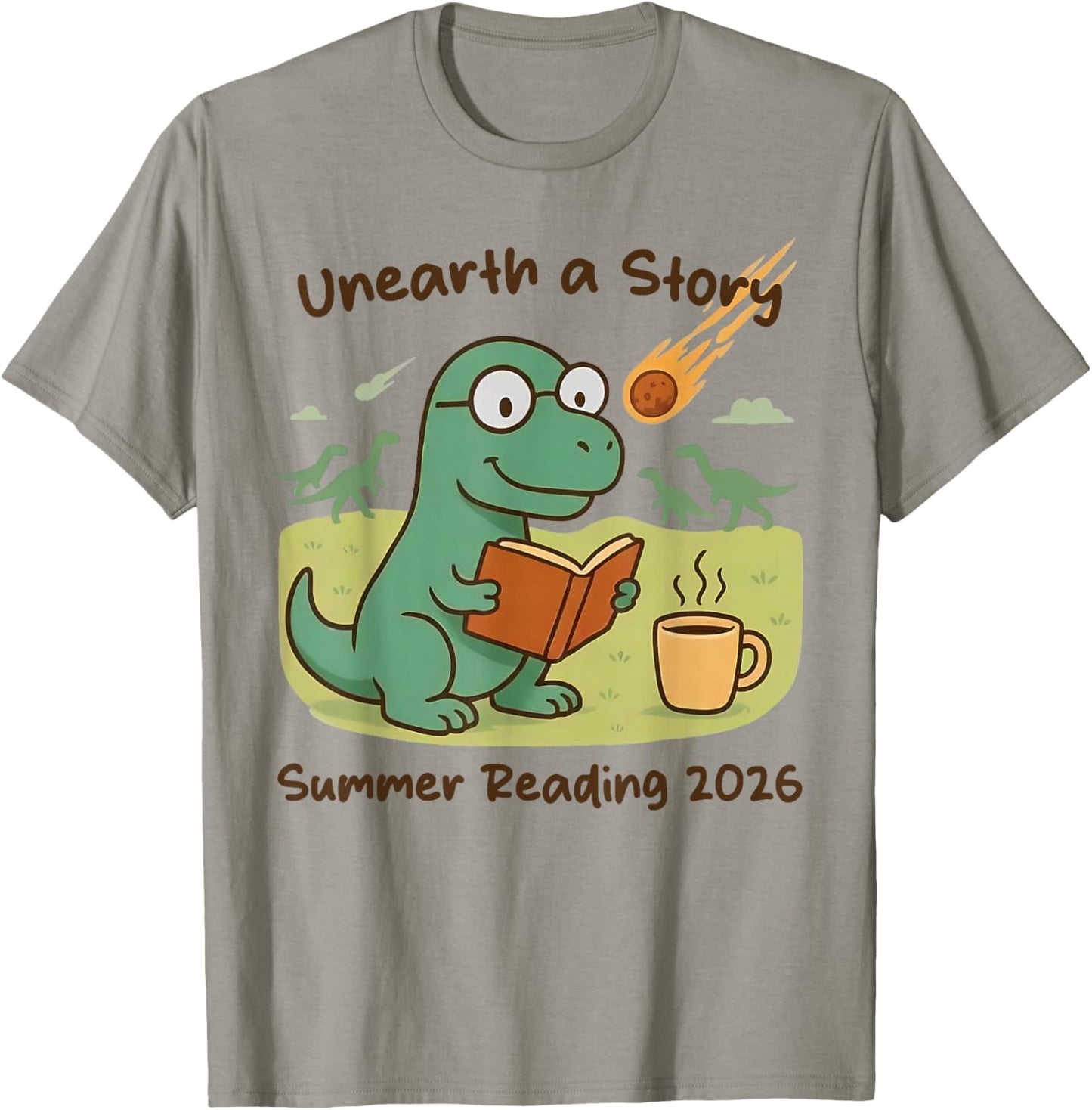 Unearth a Story Summer Reading 2026 Men Women Kids T-Shirt - T-Shirt | Sand