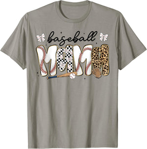Preppy Baseball Mama Coquette Bow Game Day Mom Mother T-Shirt - T-Shirt | Sand