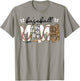 Preppy Baseball Mama Coquette Bow Game Day Mom Mother T-Shirt - T-Shirt | Sand