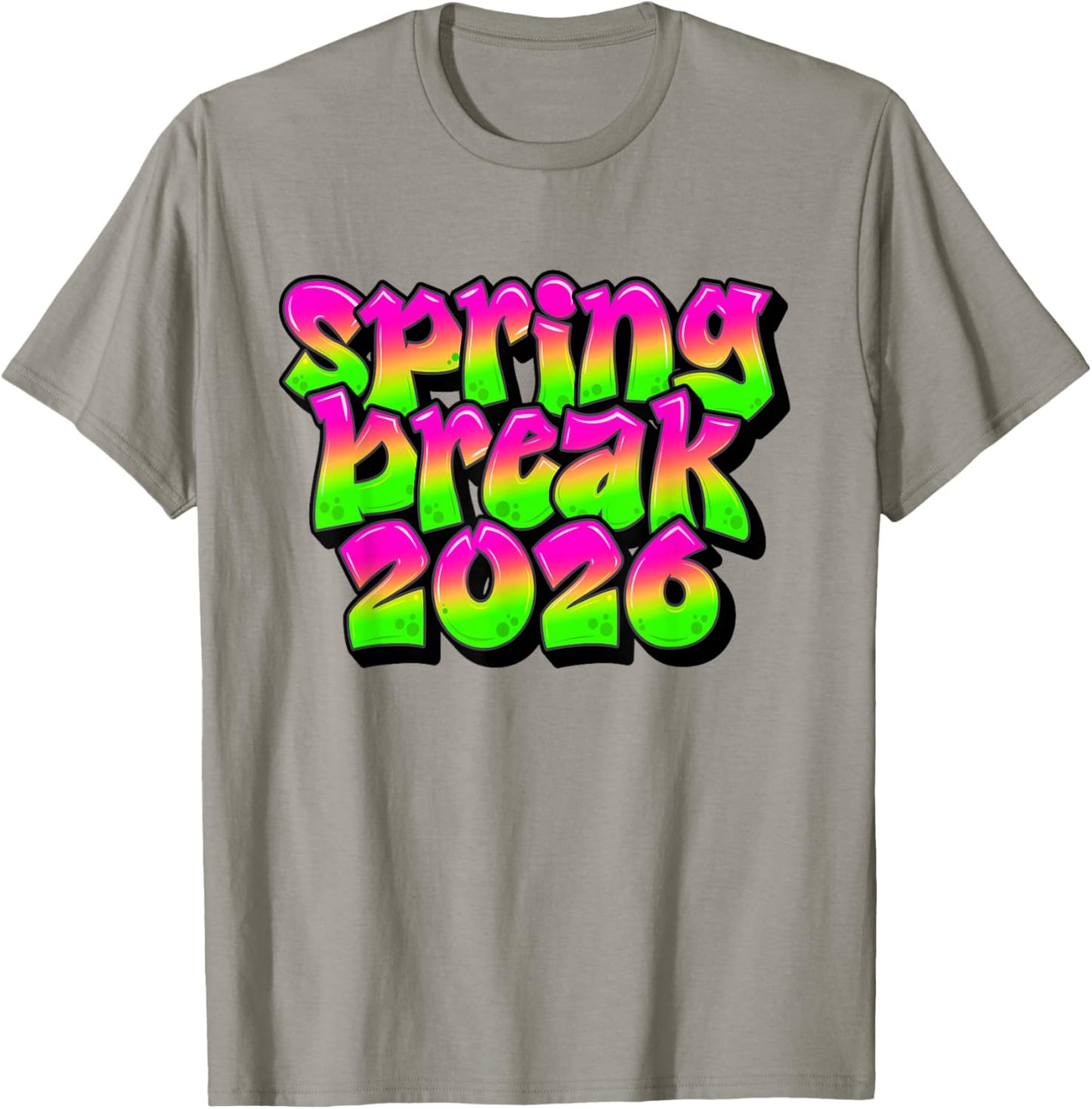 Spring Break 2026 Pink Green Cruise Beach Vacation Trip T-Shirt - T-Shirt | Sand