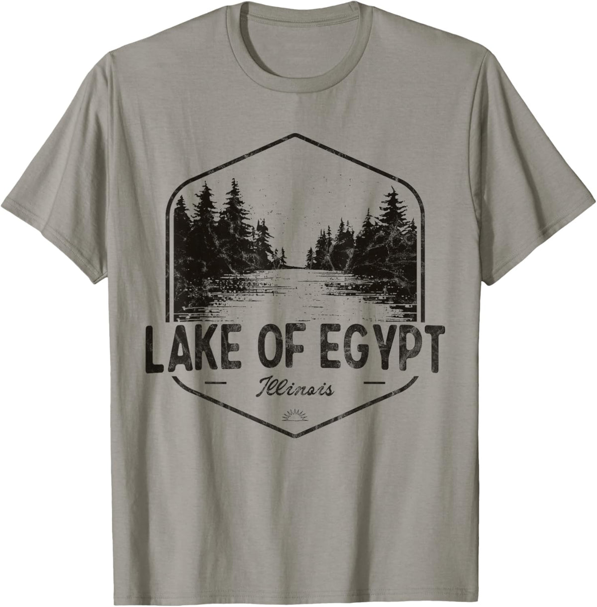 Lake of Egypt Illinois Outdoors Vintage T-Shirt - T-Shirt | Sand