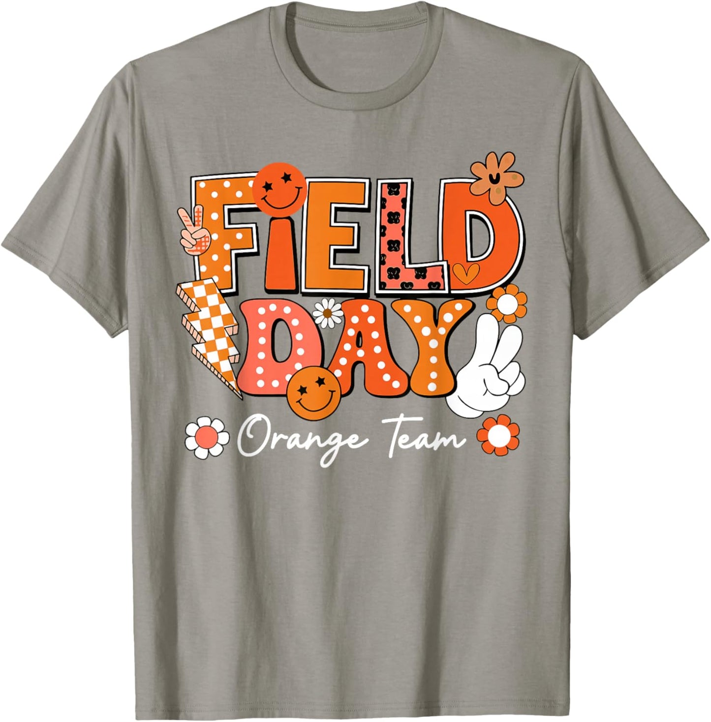 Field Day Orange Team Funny for Teacher Kids Field Day Games T-Shirt - T-Shirt | Sand