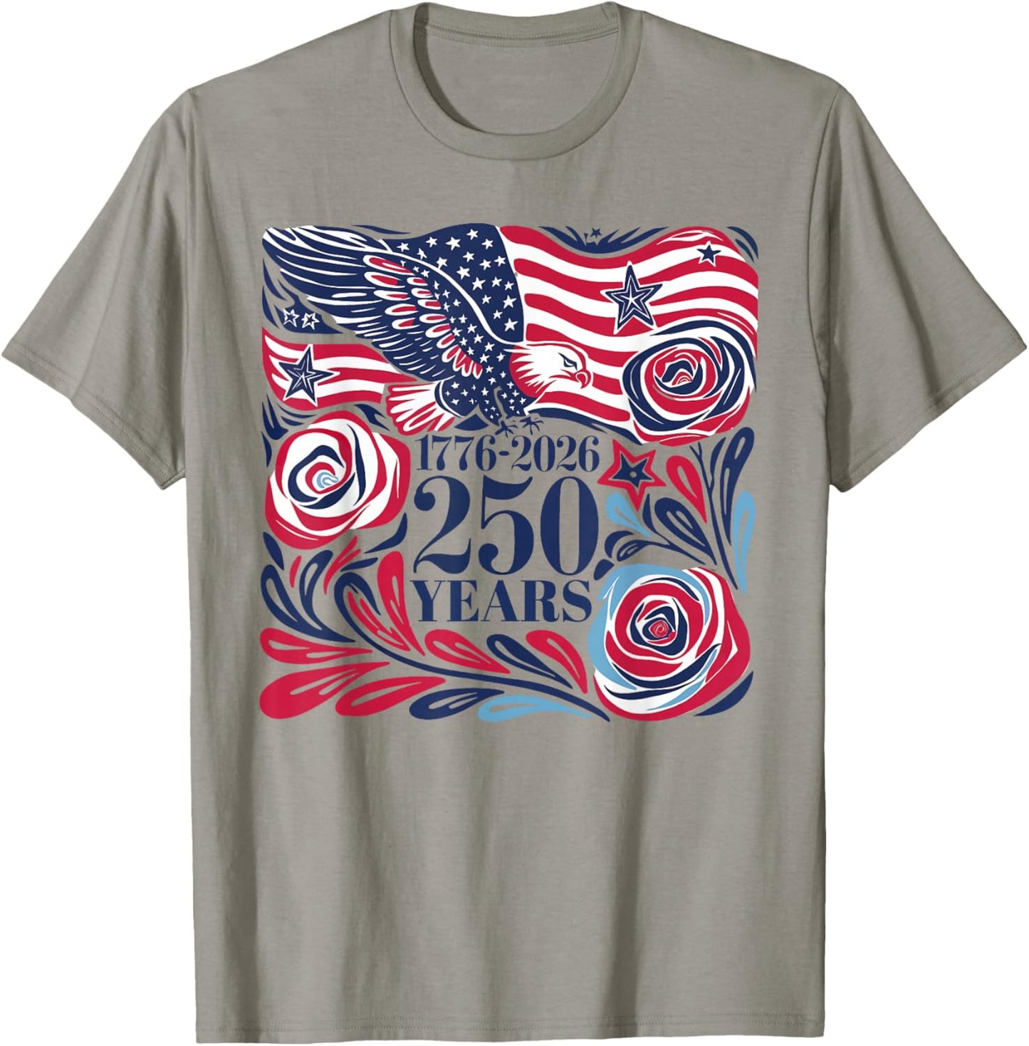250 Years American 250th Anniversary 1776-2026 4th of July T-Shirt - T-Shirt | Sand