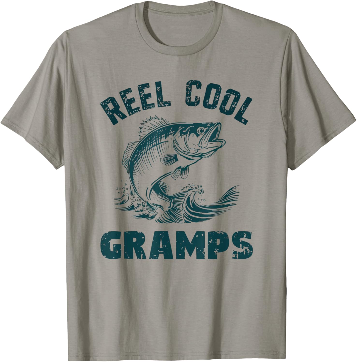 Reel Cool Gramps Fishing Grandpa Vintage Style T-Shirt - T-Shirt | Sand