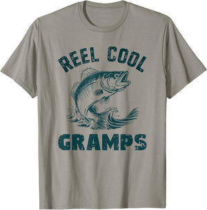 Reel Cool Gramps Fishing Grandpa Vintage Style T-Shirt - T-Shirt | Sand