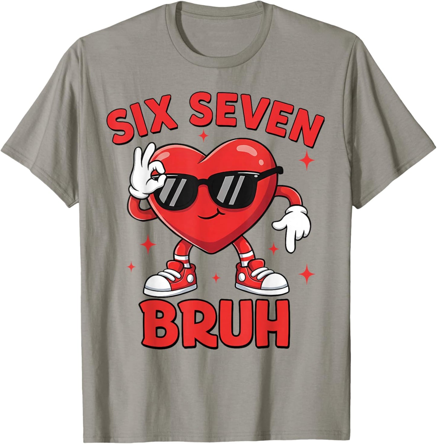 67 Valentine Heart Six Seven Bruh Funny Meme 6 7 Boys Kids T-Shirt - T-Shirt | Sand