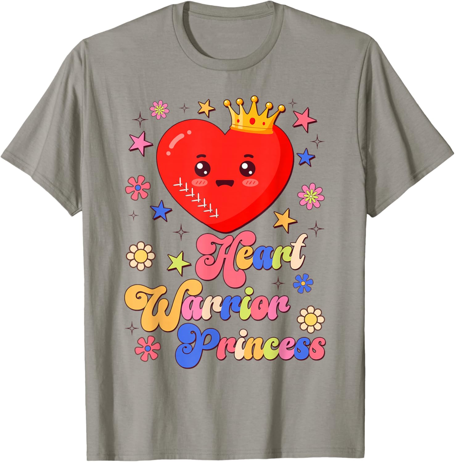 Heart Warrior Princess CHD Congenital Heart Defect Awareness T-Shirt - T-Shirt | Sand