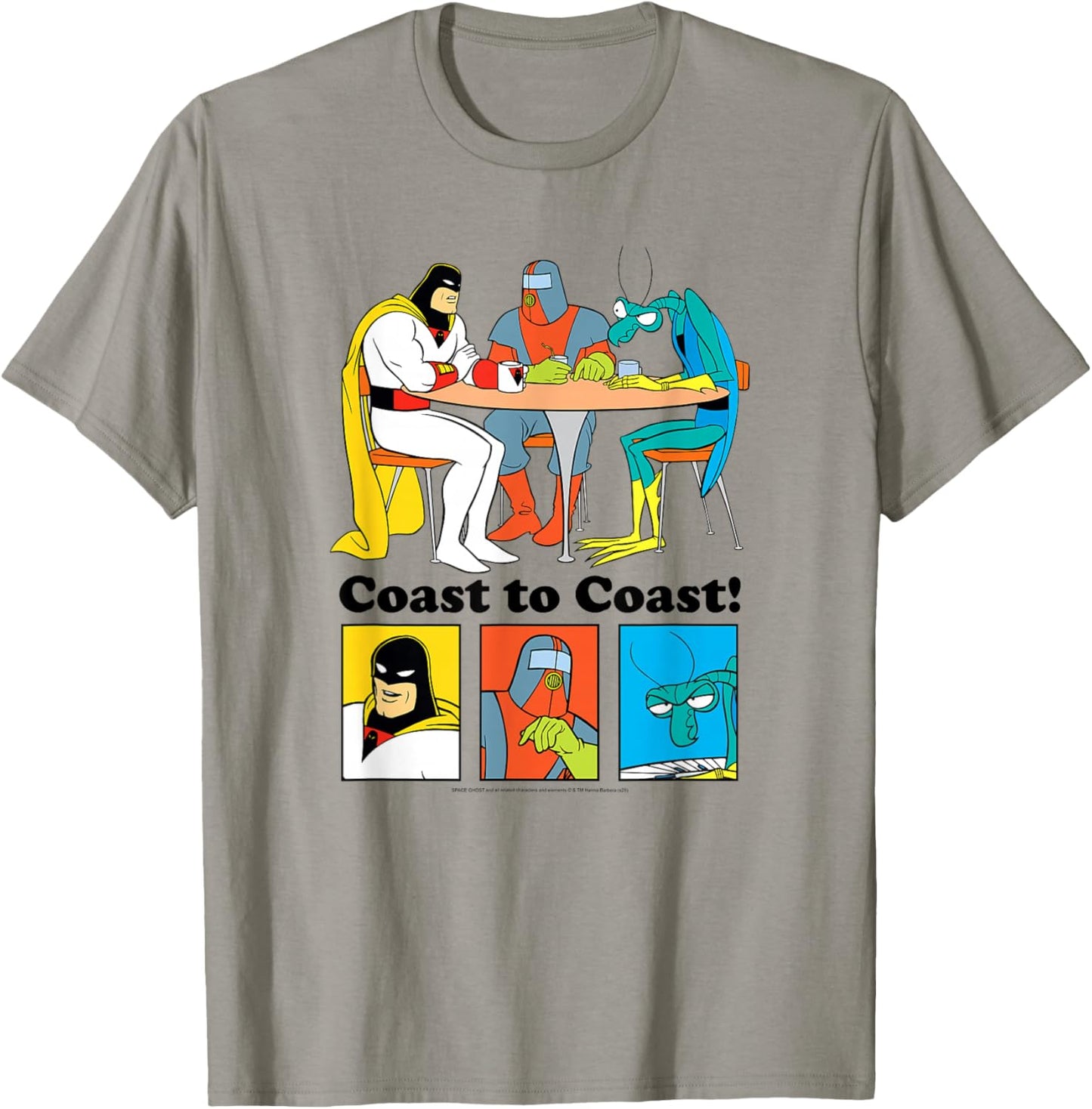 Space Ghost Coast to Coast Characters at Table Funny TV T-Shirt - T-Shirt | Sand