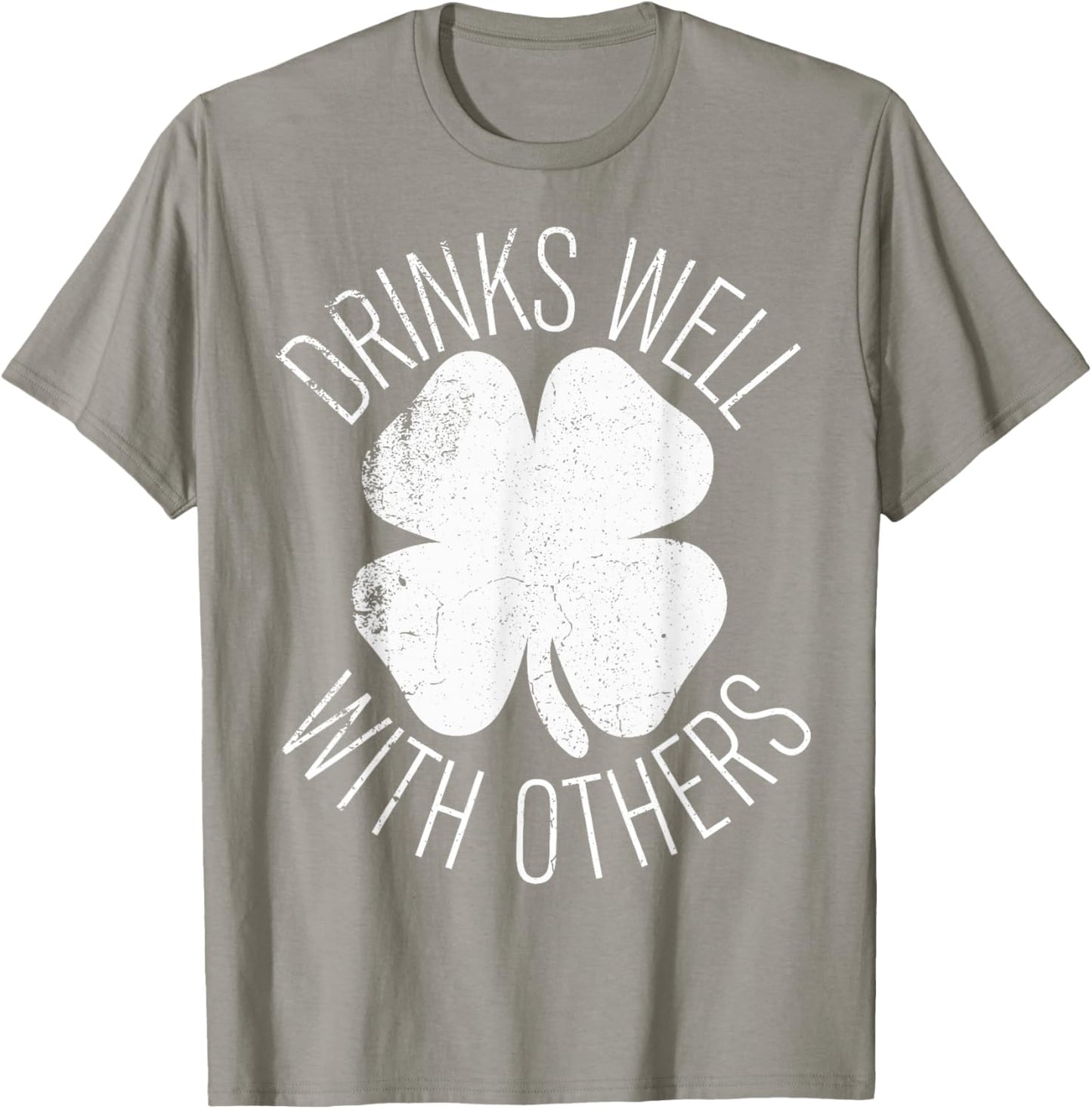 Drinks Well with Others Irish Shamrock Beer St Patricks Day T-Shirt - T-Shirt | Sand