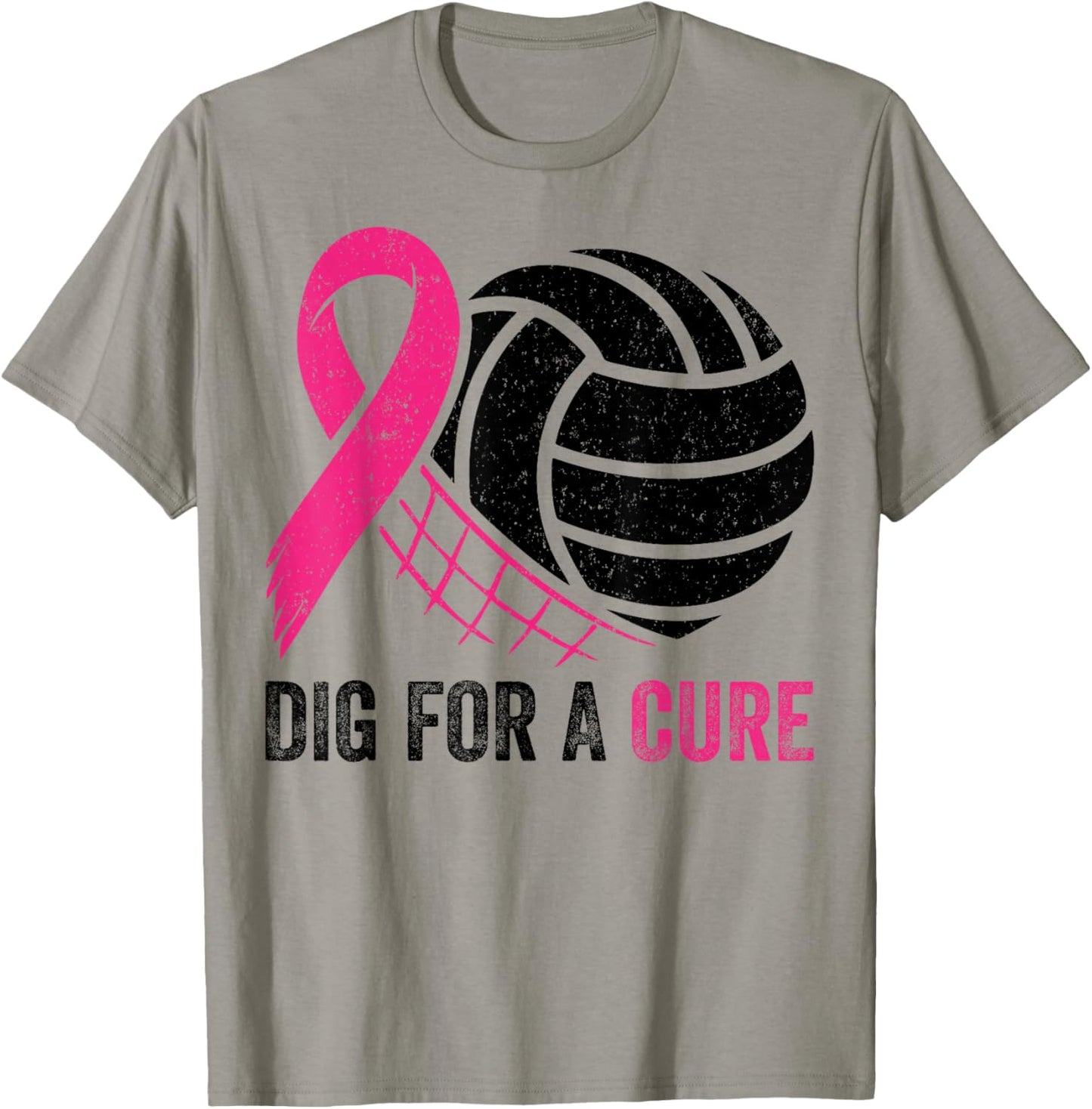 Dig for A Cure Breast Cancer Awareness Volleyball Pink T-Shirt - T-Shirt | Sand