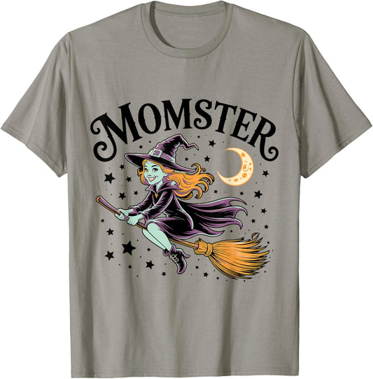 Momster Funny Halloween Mom Witch T-Shirt - T-Shirt | Sand