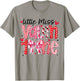 Coquette Bow Little Miss Valentine Girly Love Heart XOXO T-Shirt - T-Shirt | Sand