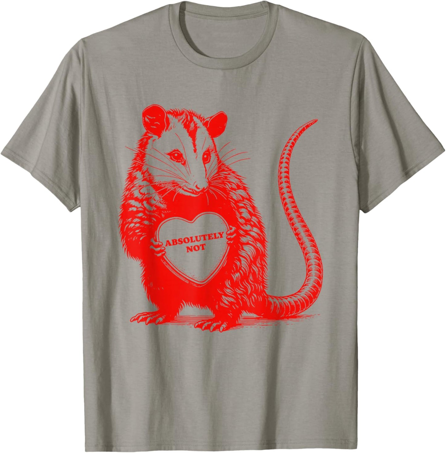 Funny Opossum Absolutely Not Valentine Graphic T-Shirt - T-Shirt | Sand