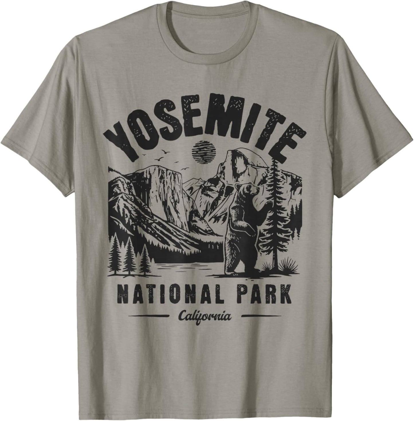 Yosemite National Park Caliornia USA Retro Vintage Nature T-Shirt - T-Shirt | Sand