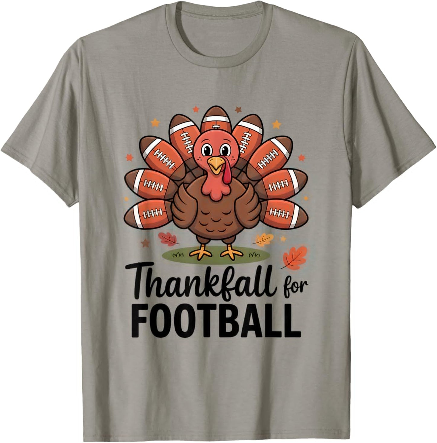 Thankful Football Turkey Thanksgiving Fall Boys Men Women T-Shirt - T-Shirt | Sand