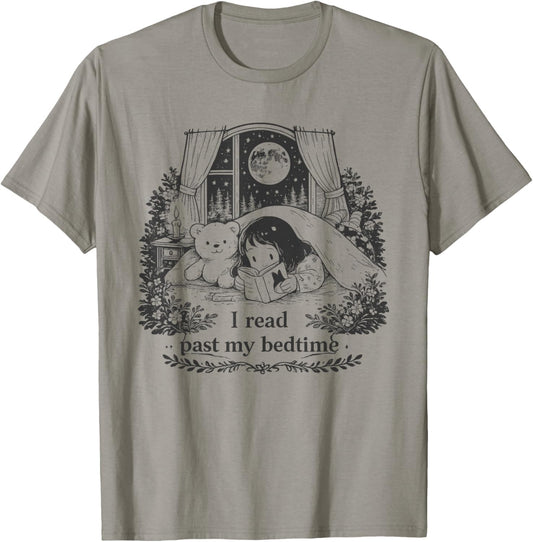 I Read Past My Bedtime | Book Lover Bookworm | Girl Women T-Shirt - T-Shirt | Sand