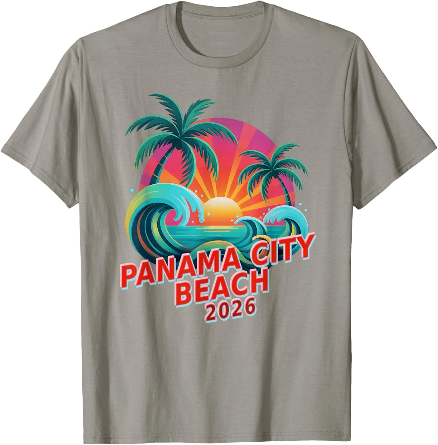 Vintage Panama City Beach 2026 Mom Daughter Trip Surfer T-Shirt - T-Shirt | Sand