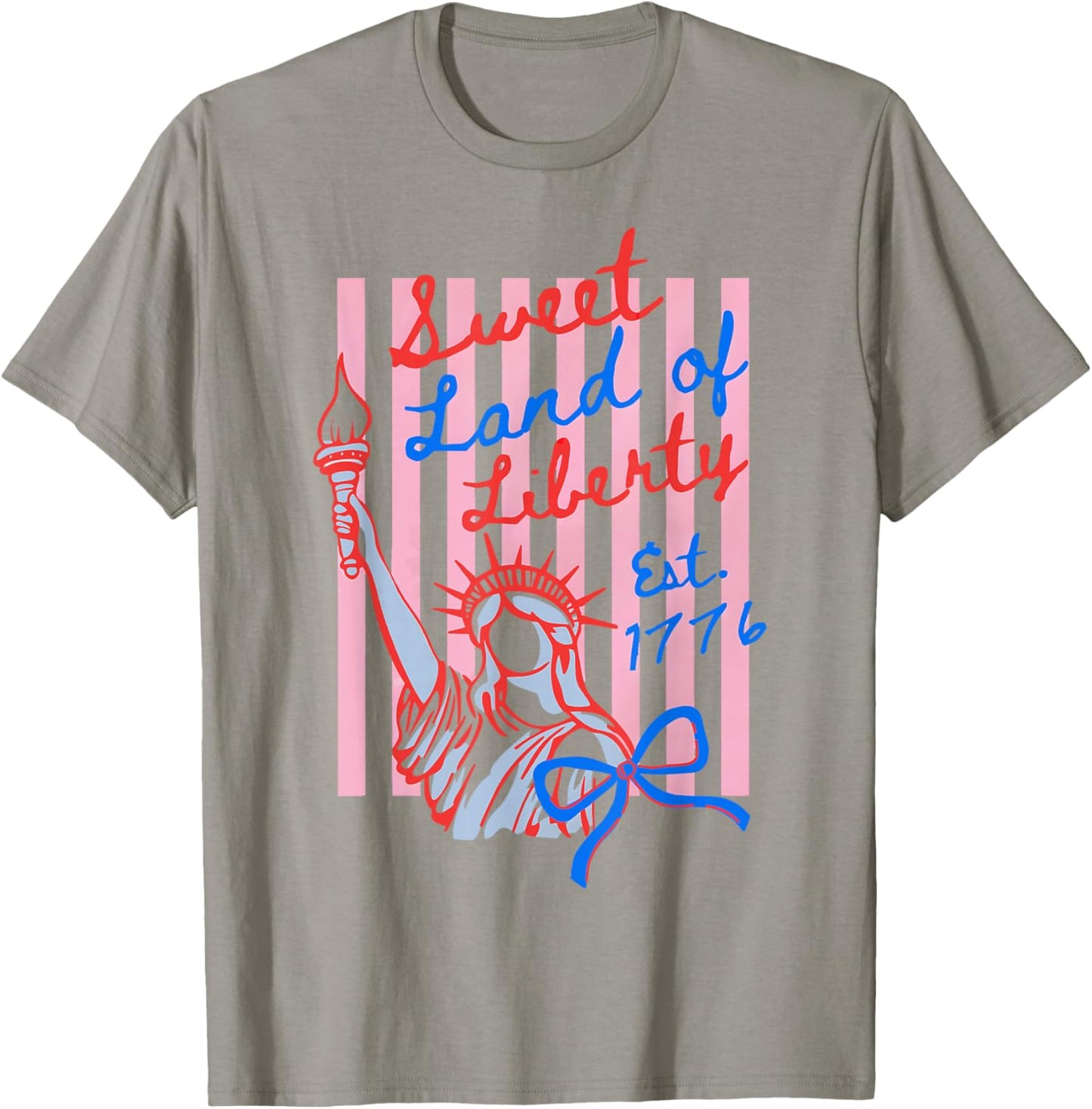 Sweet Land of Liberty Est 1776 4th July USA Flag Men Women T-Shirt - T-Shirt | Sand