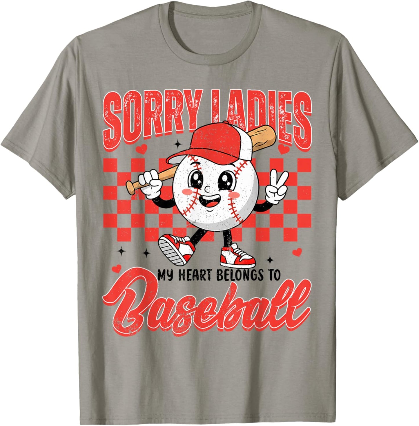 Sorry Ladies My Heart Belongs to Baseball Valentines Boys T-Shirt - T-Shirt | Sand