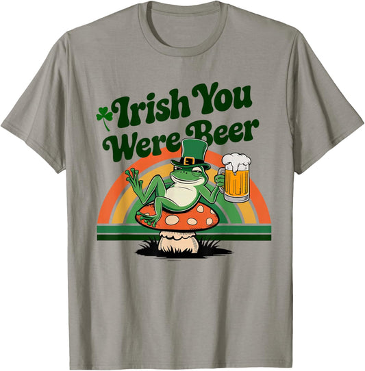 Irish You were Beer Frog Meme Beer Drinking St Patrick's Day T-Shirt - T-Shirt | Sand