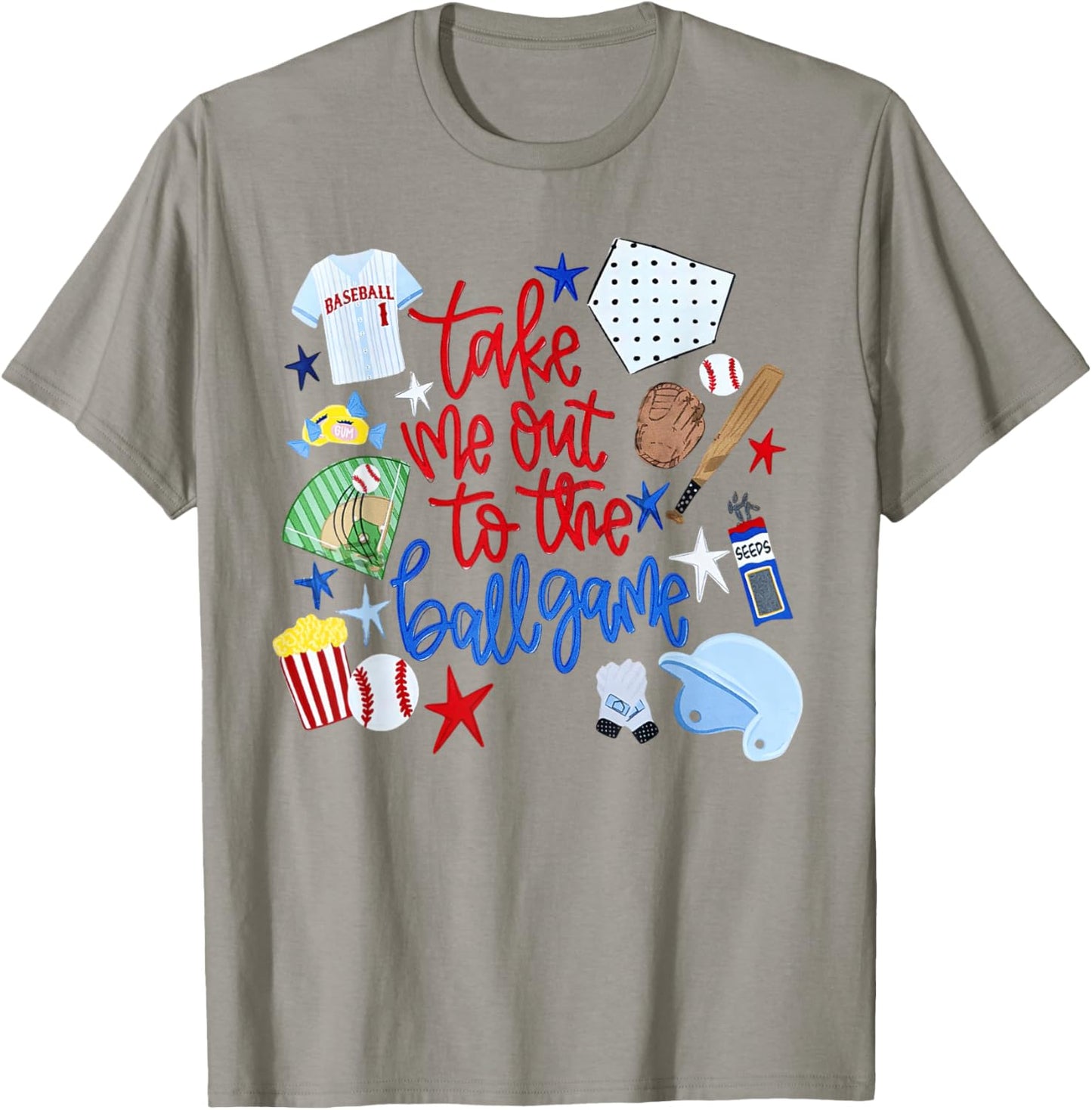Take Me Out to The Ball Game Softball Baseball T-Shirt - T-Shirt | Sand