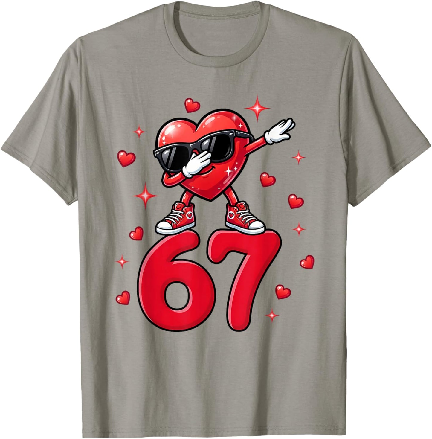 Valentine Day Six Seven Meme Dabbing 67 Bruh Gen Z Boy T-Shirt - T-Shirt | Sand