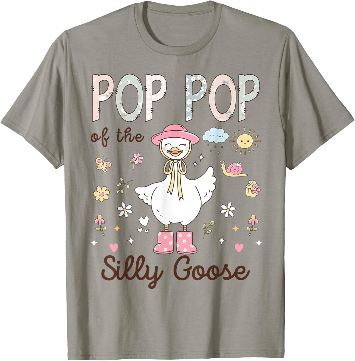 Pop Pop of The Silly Goose First Birthday Girl Family T-Shirt - T-Shirt | Sand