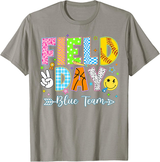 Field Day 2026 Blue Team Color Game Competition Boys Girls T-Shirt - T-Shirt | Sand