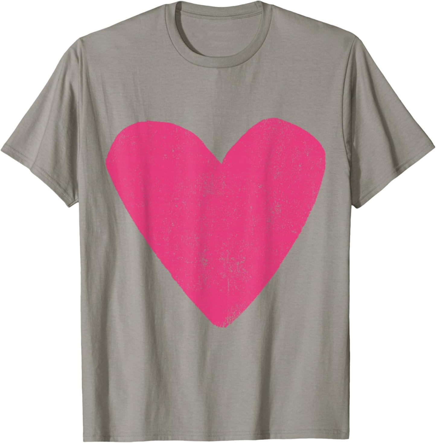 Love Heart Hot Pink Rose Colour T-Shirt - T-Shirt | Sand
