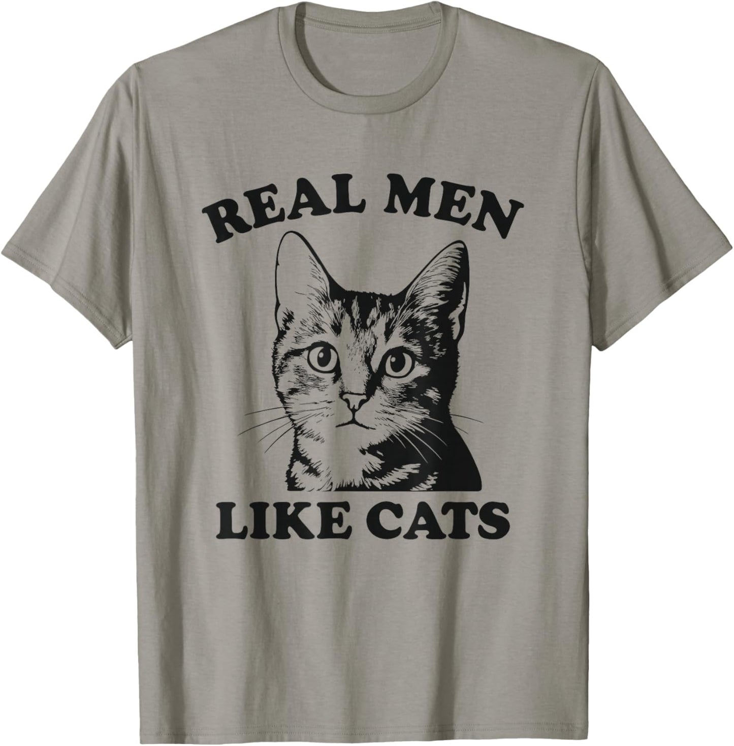 Real Men Like Cats Funny Cat Dad T-Shirt - T-Shirt | Sand
