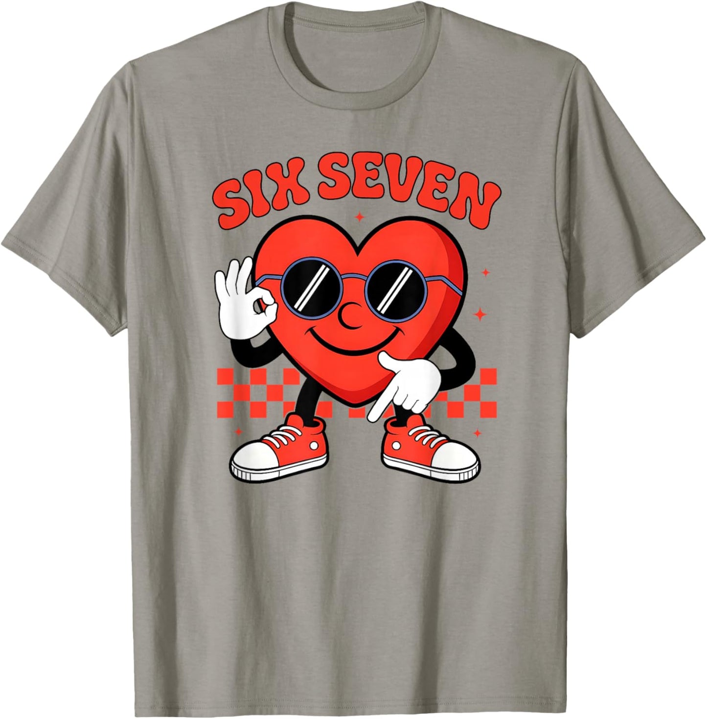 Six Seven 6 7 Valentines Day Heart Men Boys Kids 67 Meme T-Shirt - T-Shirt | Sand