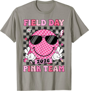 Field Day Pink Team Funny for Teacher Kids Field Day Games T-Shirt - T-Shirt | Sand