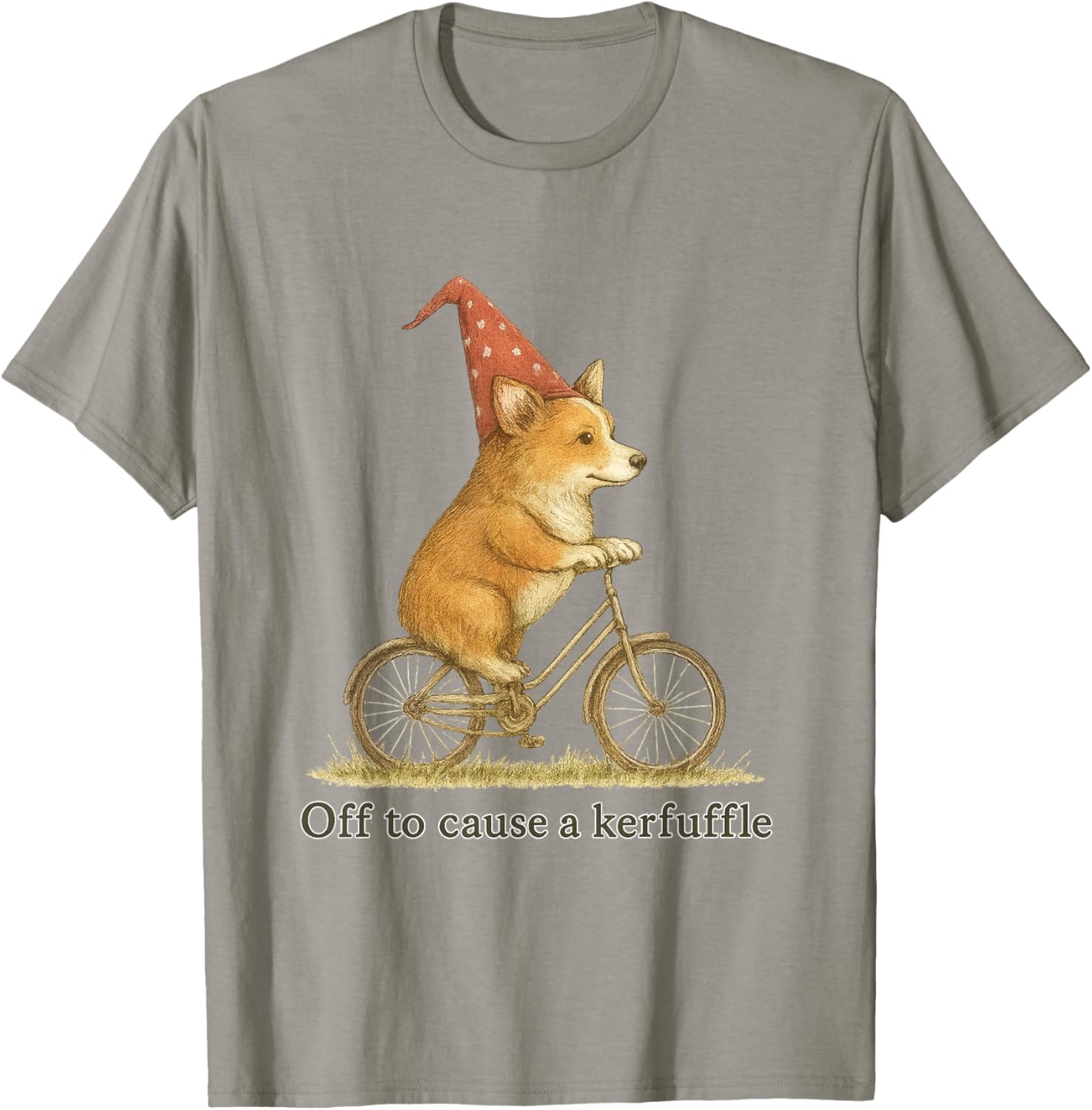 Off to Cause a Kerfuffle Funny Corgi Chaos T-Shirt - T-Shirt | Sand