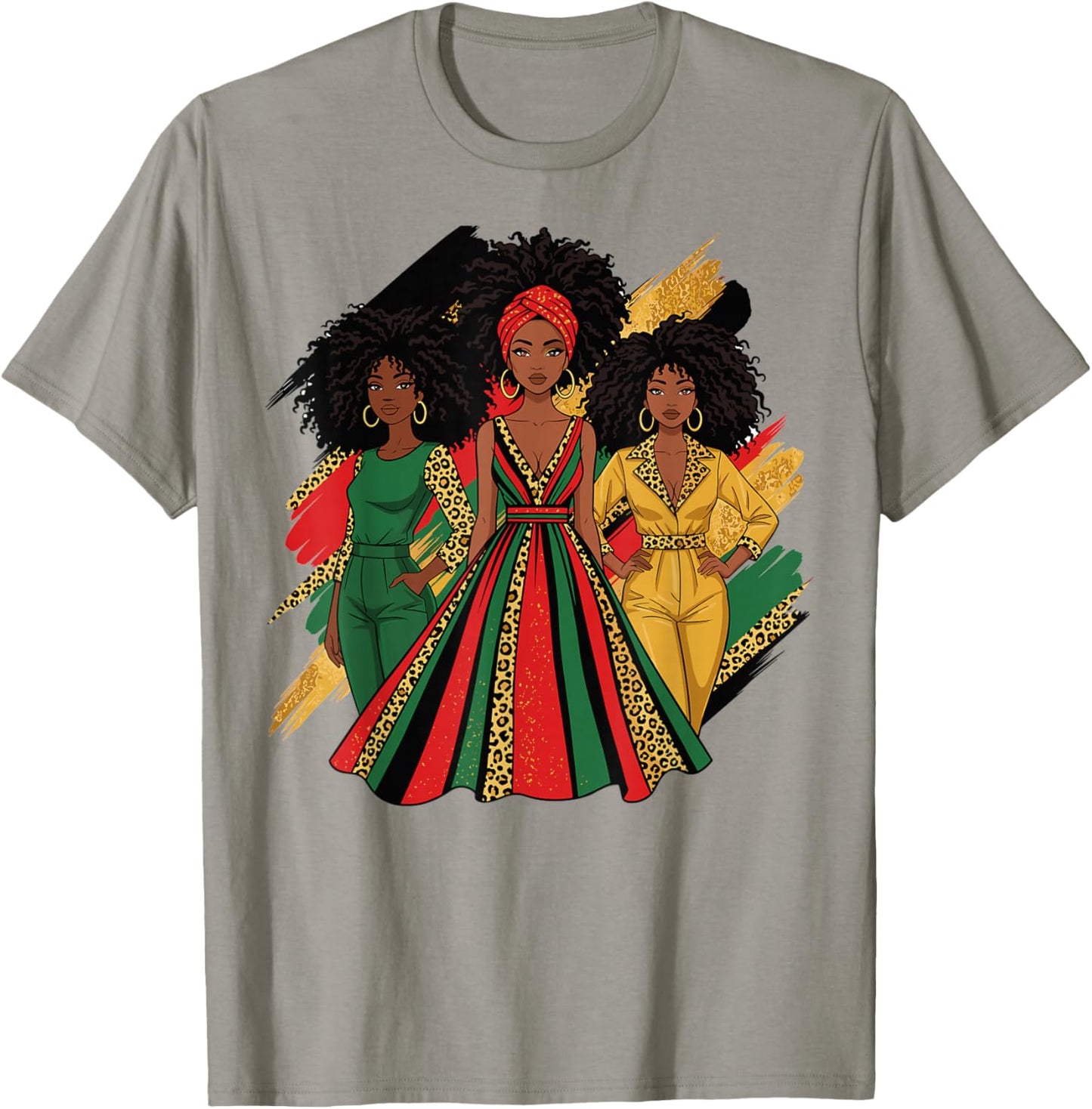 Black History Month Leopard Afro Queen Women T-Shirt - T-Shirt | Sand