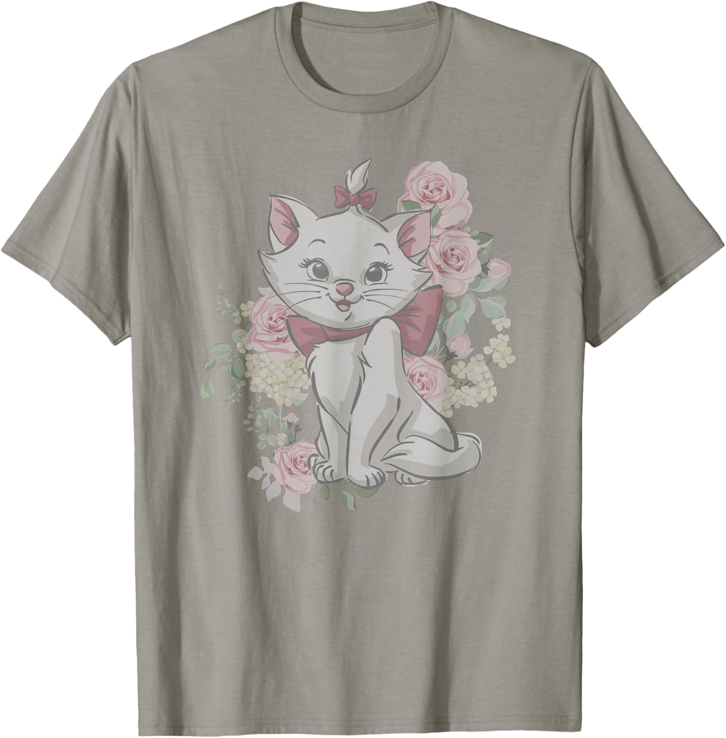 Disney The Aristocats Cute Marie Watercolor Roses Bouquet T-Shirt - T-Shirt | Sand