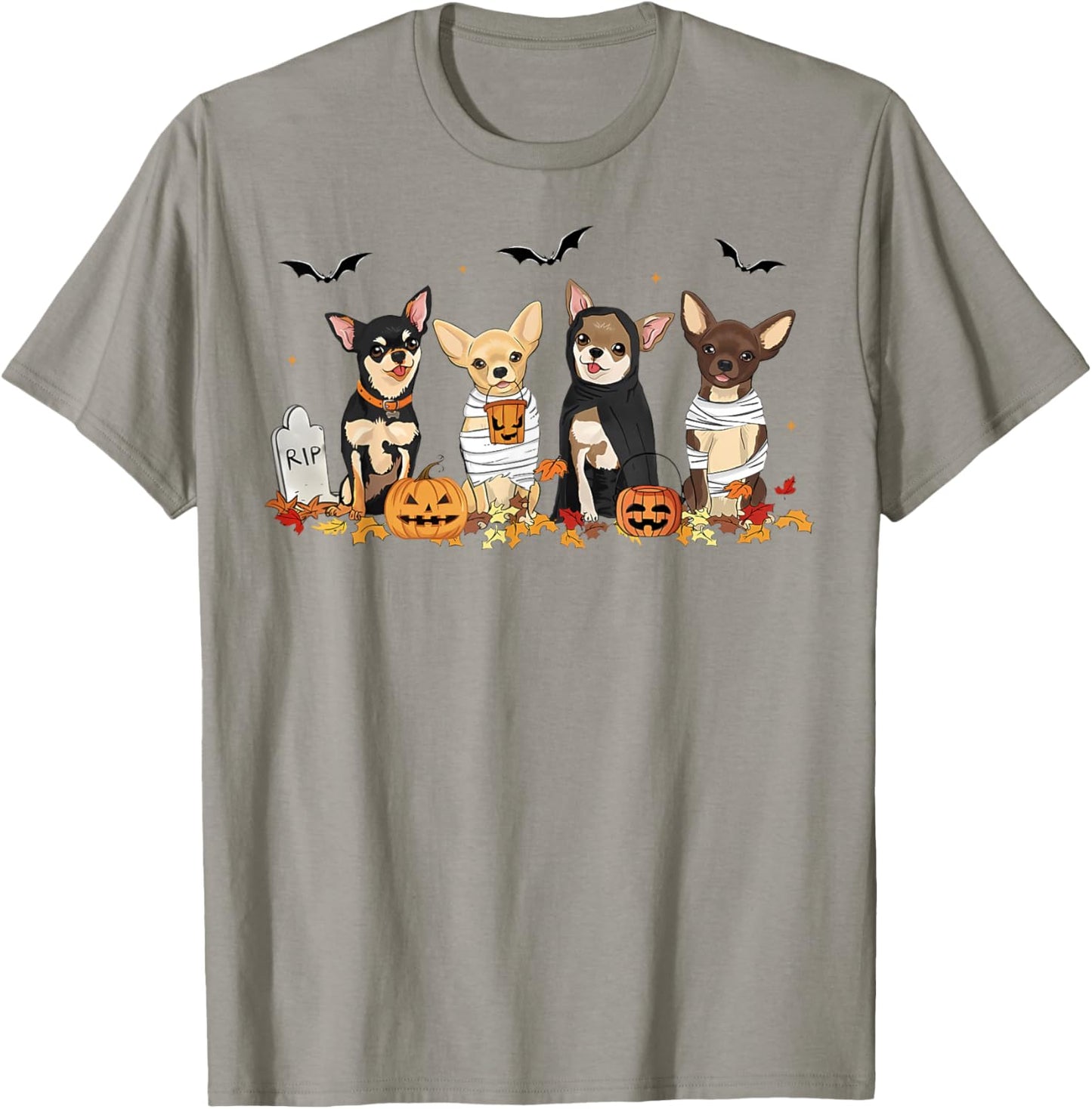 Halloween Chihuahua Ghost Spooky Chihuahua Lovers Dog Mama T-Shirt - T-Shirt | Sand