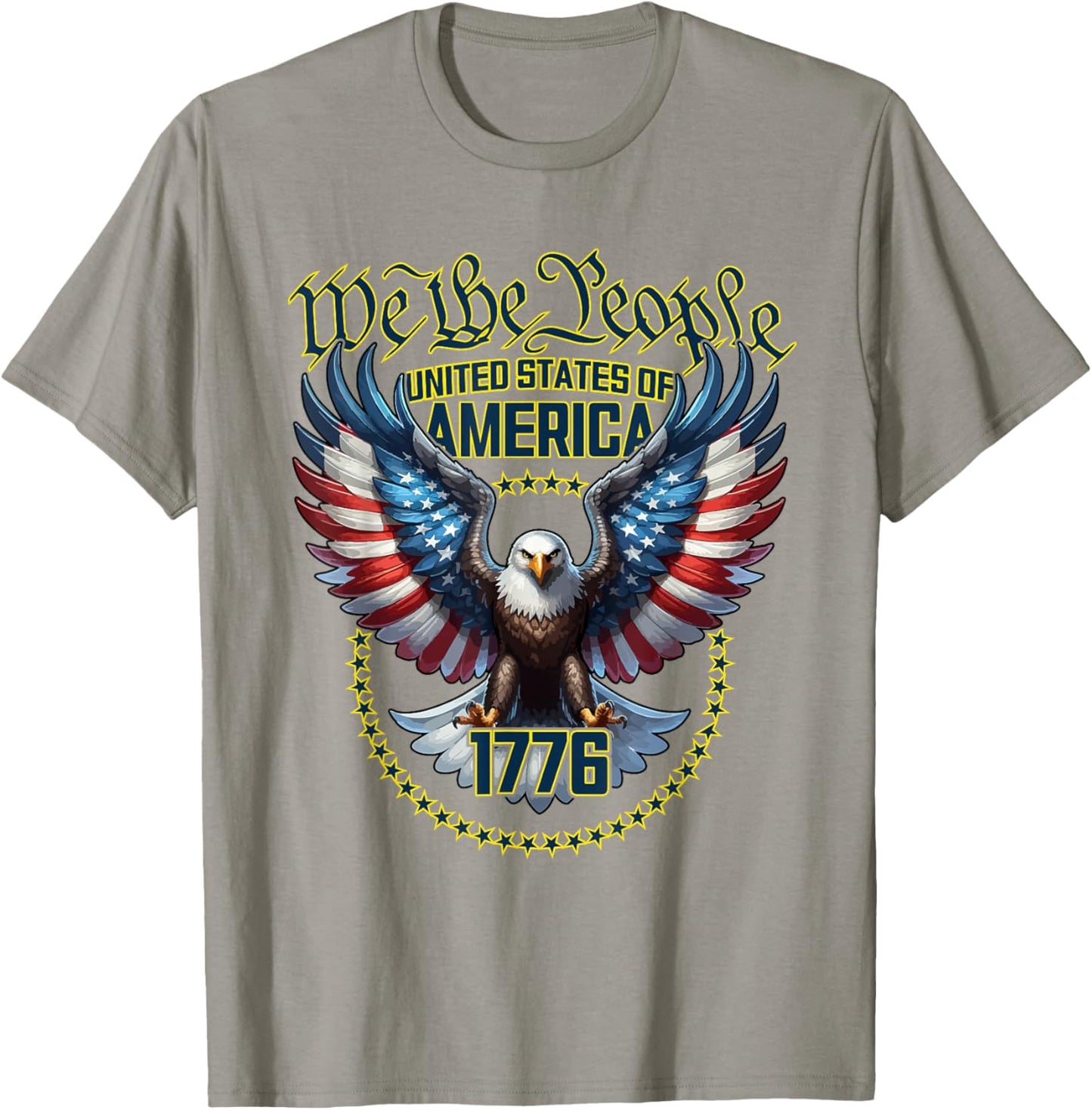 USA Patriotic American Flag Theme Eagle Design T-Shirt - T-Shirt | Sand
