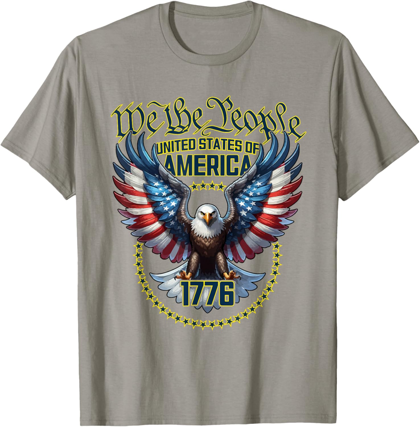 USA Patriotic American Flag Theme Eagle Design T-Shirt - T-Shirt | Sand