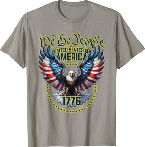 USA Patriotic American Flag Theme Eagle Design T-Shirt - T-Shirt | Sand