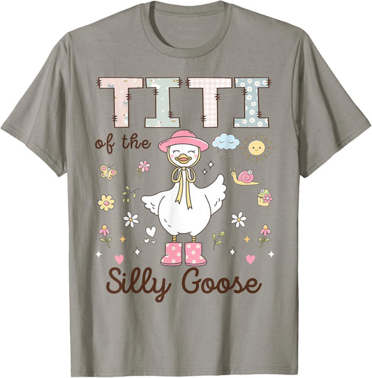 Titi of The Silly Goose First Birthday Girl Family T-Shirt - T-Shirt | Sand