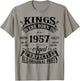 69th Birthday Gift Vintage Kings Born in 1957 69 Years Old T-Shirt - T-Shirt | Sand