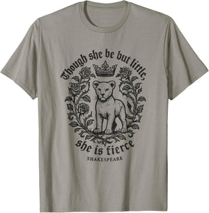 Though She Be But Little Fierce Shakespeare Lion Girls T-Shirt - T-Shirt | Sand
