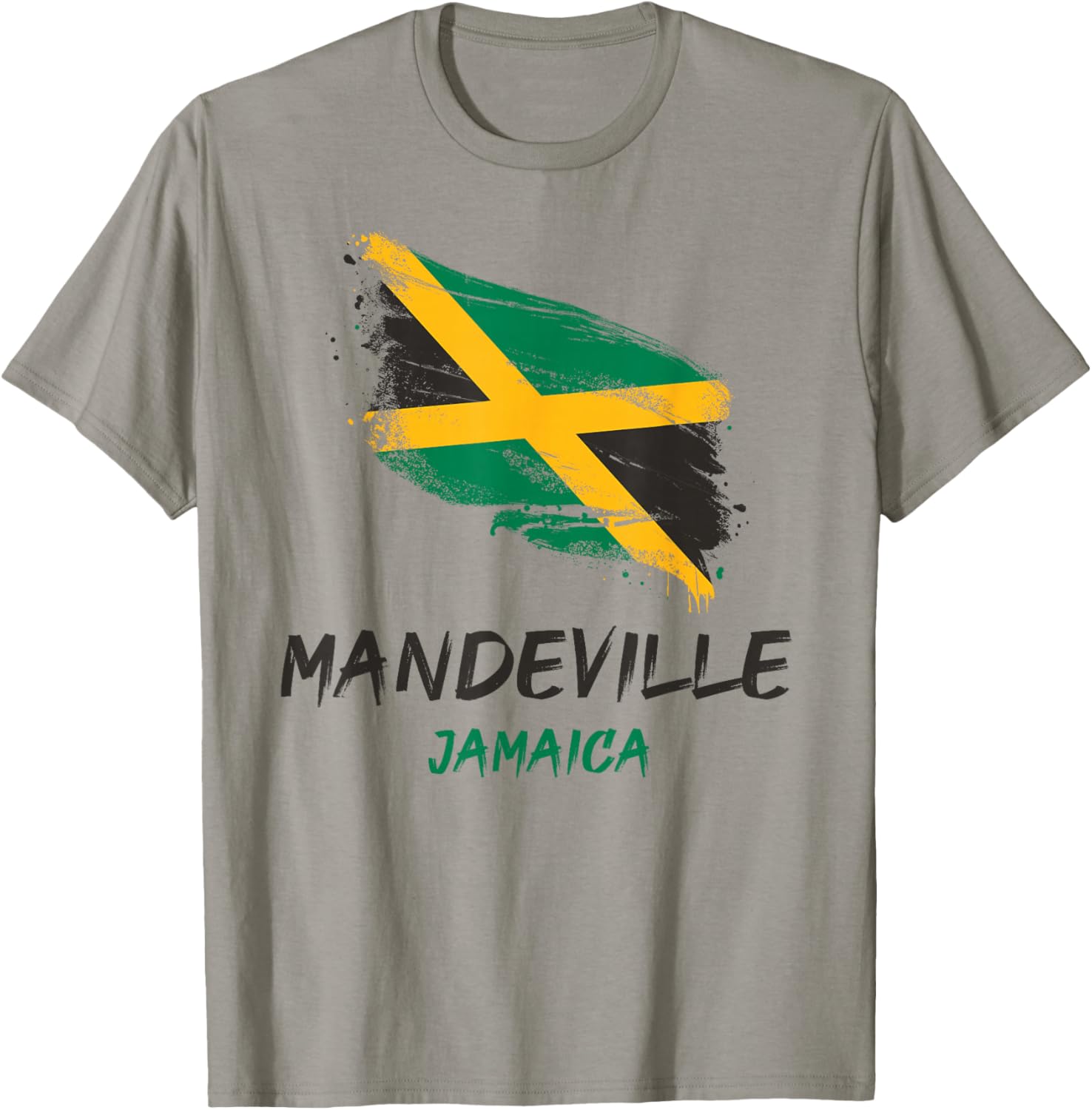 Mandeville Jamaica JM Jamaican Heritage Flag T-Shirt - T-Shirt | Sand