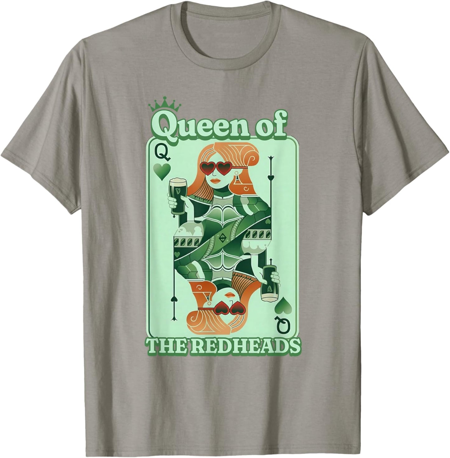 Queen of The Redhead Paddy's Day Shenanigans T-Shirt - T-Shirt | Sand