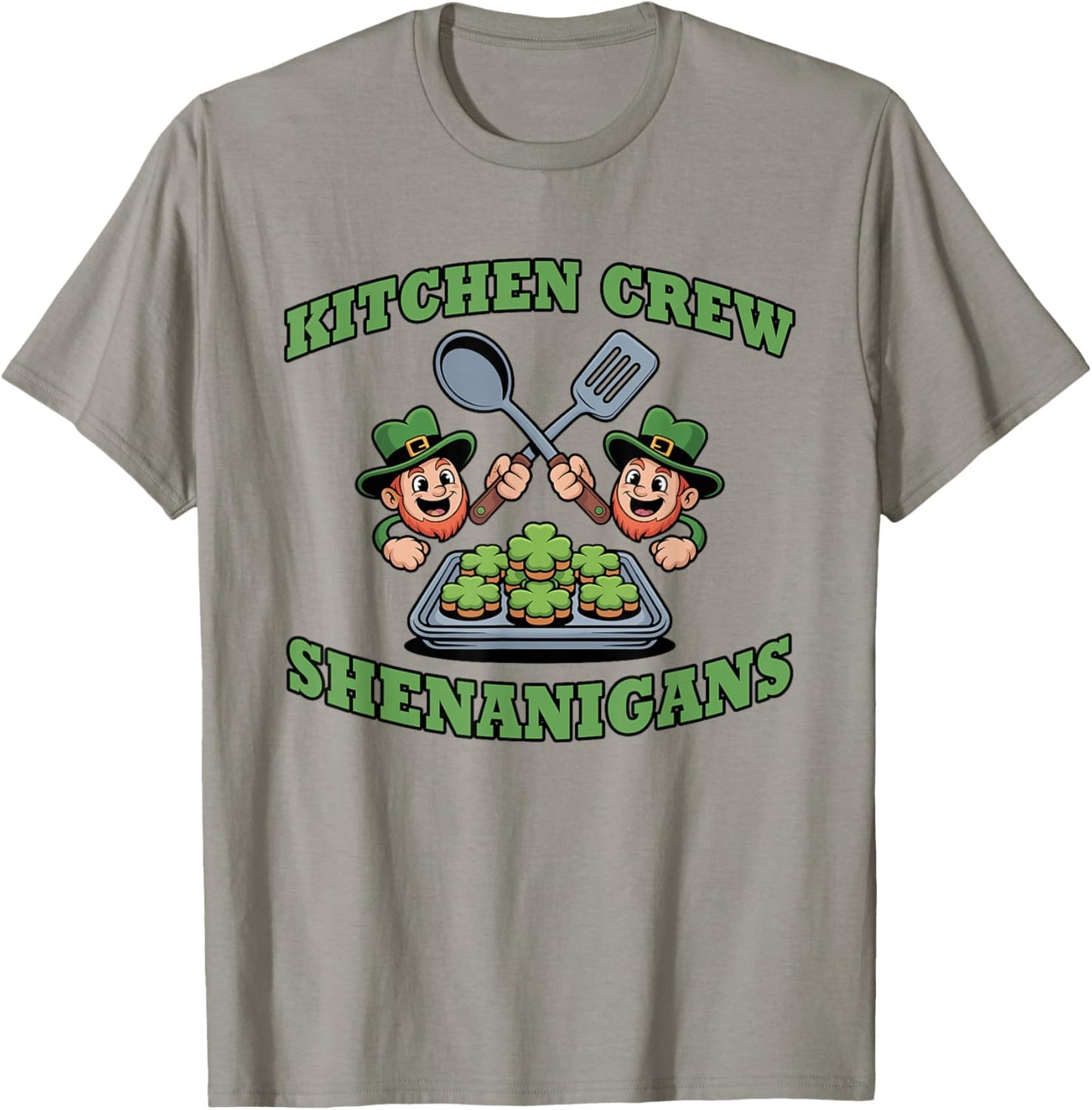 Kitchen Crew Shenanigans Lunch St Patricks Day School Staff T-Shirt - T-Shirt | Sand