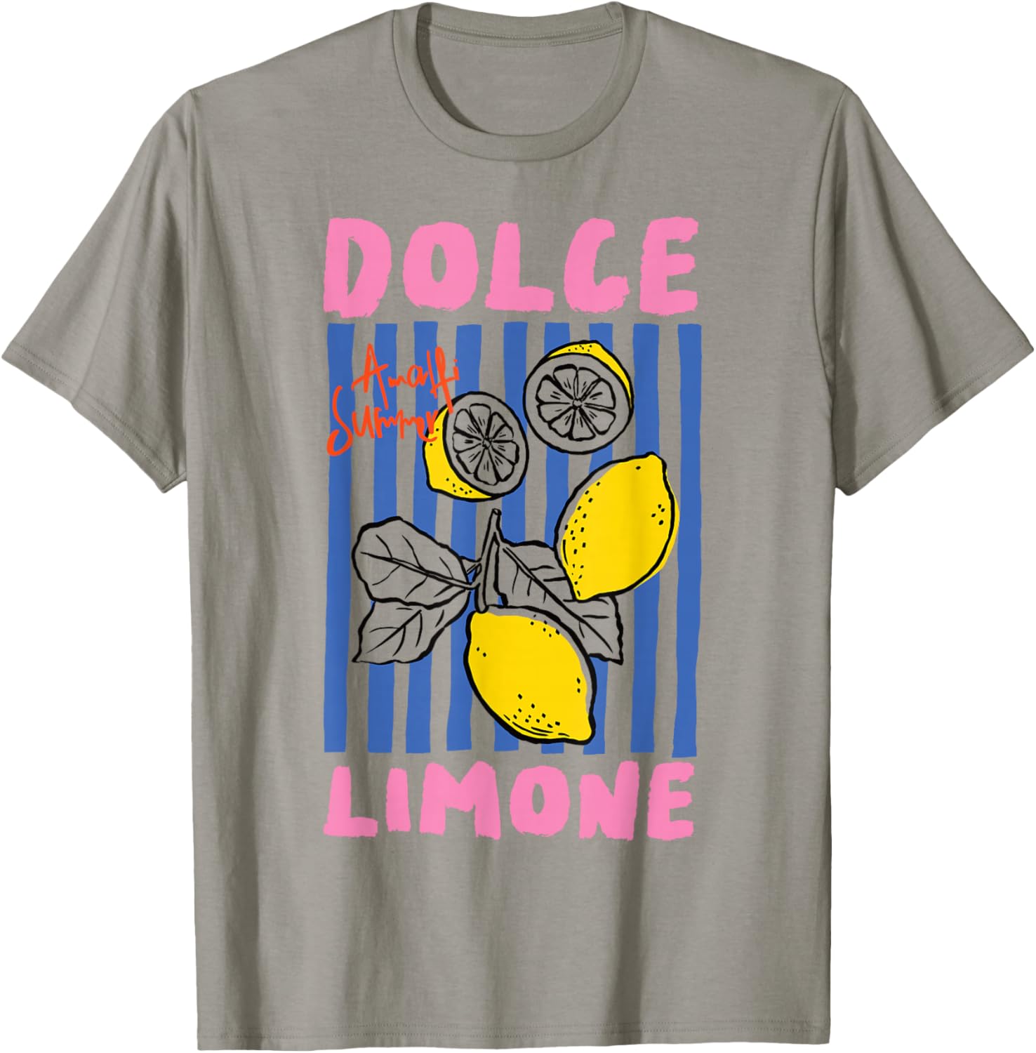 Dolce Amalfi Summer Lemon Italian Coastal Vibes Sunshine T-Shirt - T-Shirt | Sand